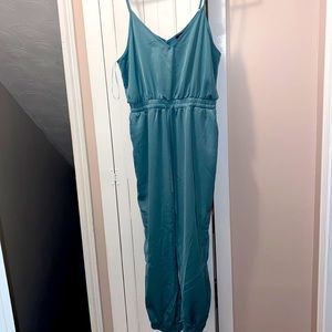 Green Satin Jumpsuit